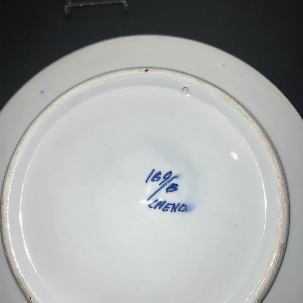 Manises Plate Set (2) Handmade Vintage Flower